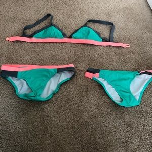 Lands end bathing suit with two bottoms